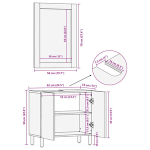 Badezimmer Set Mango Massivholz Weiß