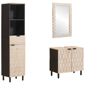 Badezimmer Set mit Regal, 3-teilig, Weiß