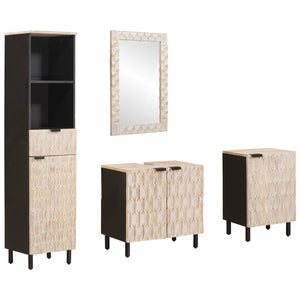 Badezimmer Set mit Regal, 4-teilig, Weiß