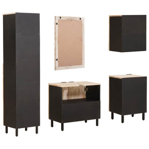 Badezimmer Set mit Regal, 5-teilig, Weiß