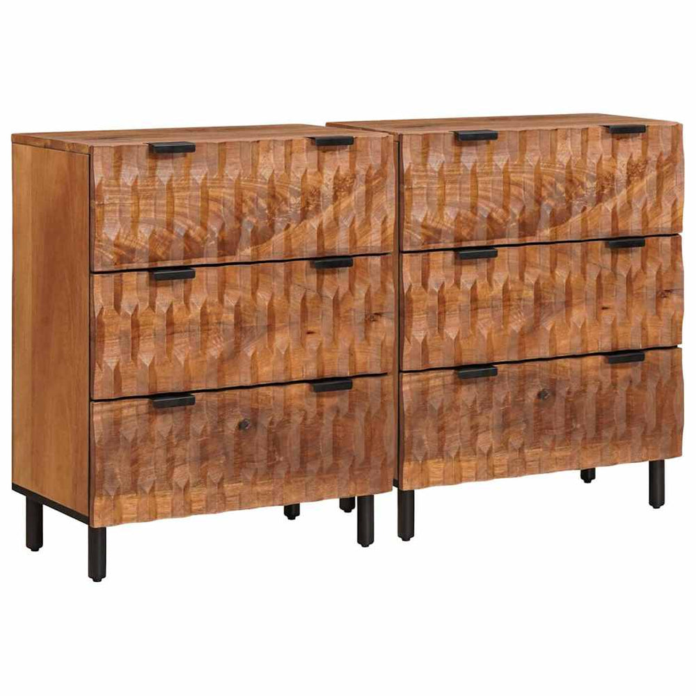 Akazienbraunes Sideboard, 2-teilig, 60x33x75cm