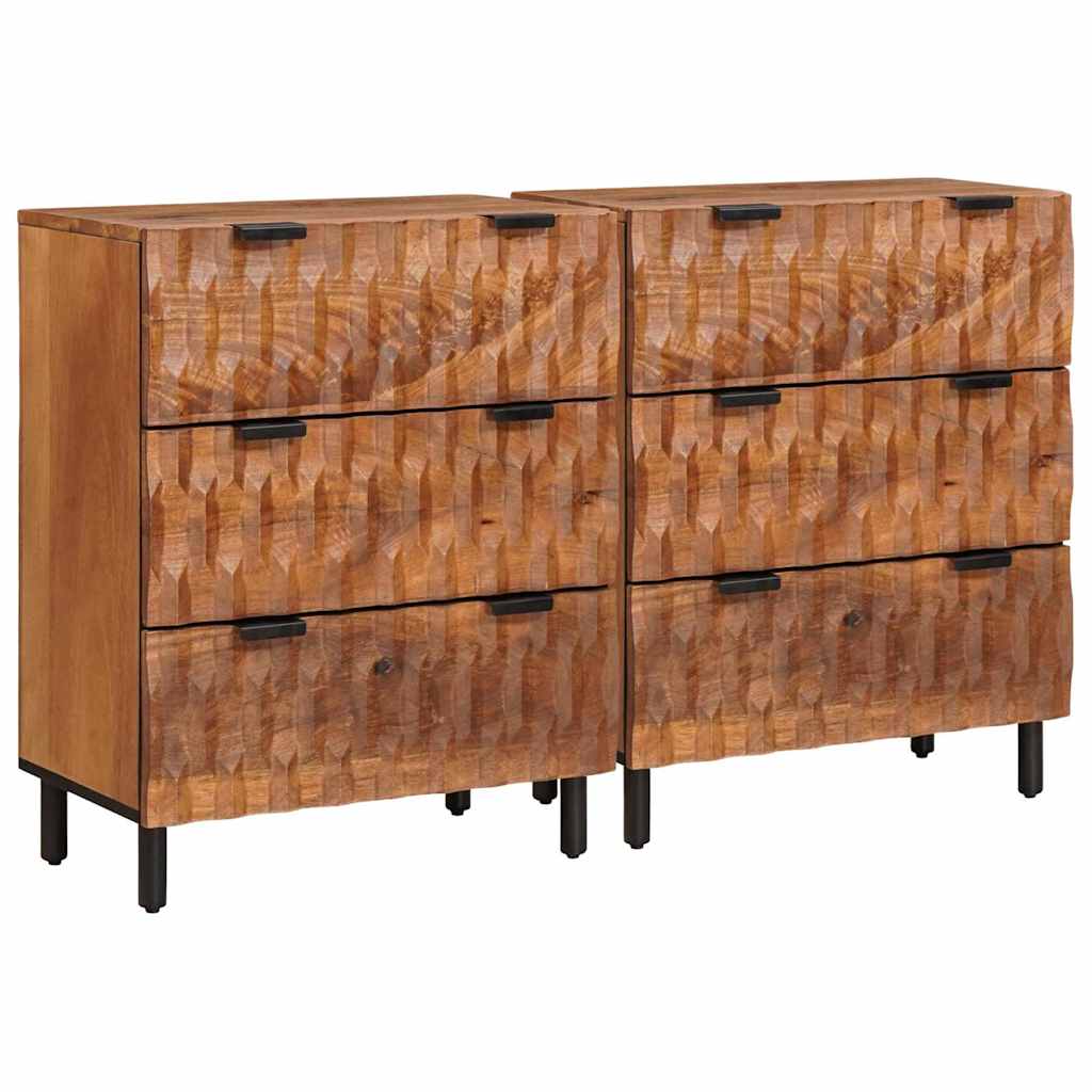 Akazienbraunes Sideboard, 2-teilig, 60x33x75cm