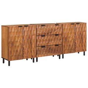 Akazienbraunes Sideboard, 3-teilig, 60x33x75 cm