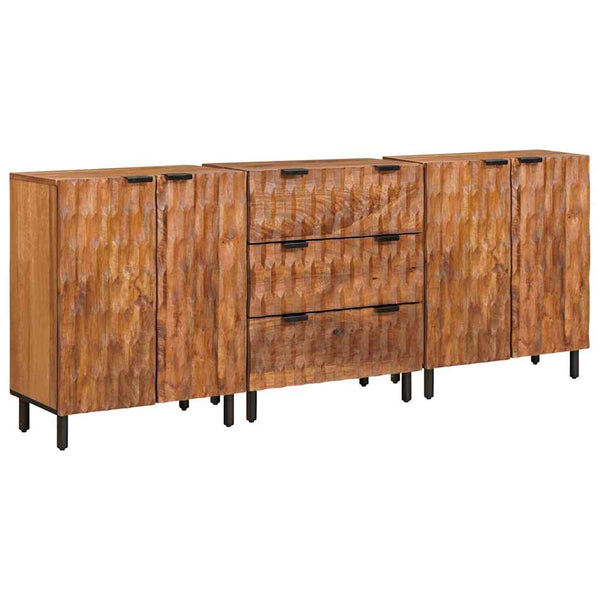 Akazienbraunes Sideboard, 3-teilig, 60x33x75 cm