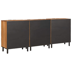 Akazienbraunes Sideboard, 3-teilig, 60x33x75 cm