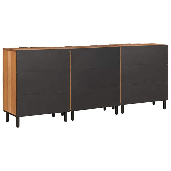 Akazienbraunes Sideboard, 3-teilig, 60x33x75 cm