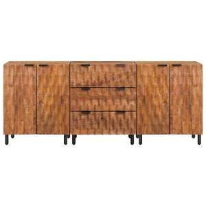 Akazienbraunes Sideboard, 3-teilig, 60x33x75 cm