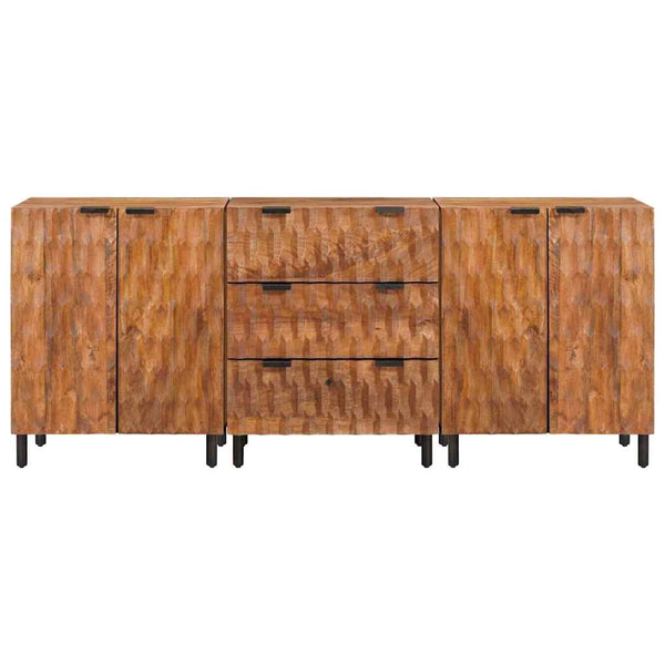 Akazienbraunes Sideboard, 3-teilig, 60x33x75 cm