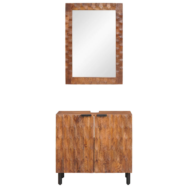 Badmöbel Set Akazie Braun Massivholz Mango