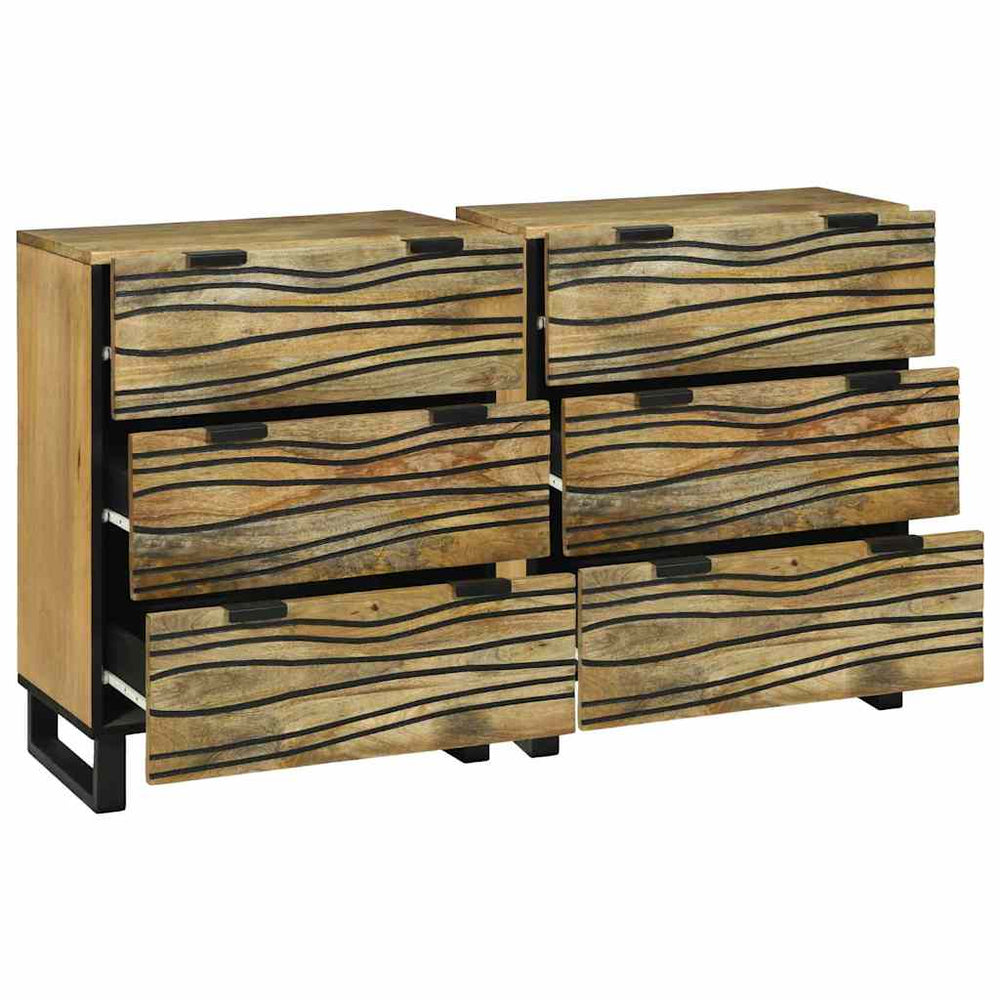 Massivholz Mango Sideboard Set, 2-teilig
