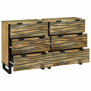 Massivholz Mango Sideboard Set, 2-teilig