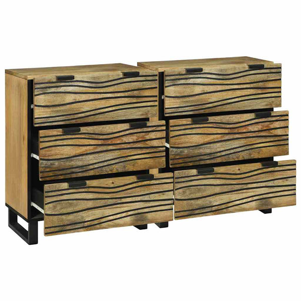 Massivholz Mango Sideboard Set, 2-teilig