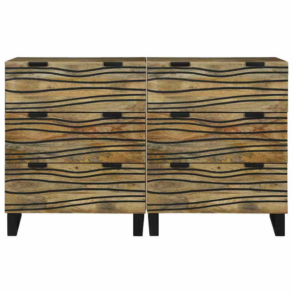 Massivholz Mango Sideboard Set, 2-teilig