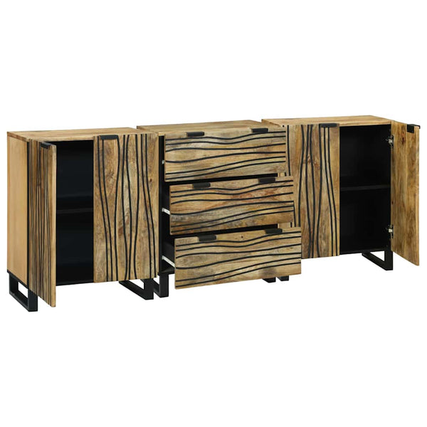 Badezimmermöbel Set mit Schubladen, 3-teilig, Braun