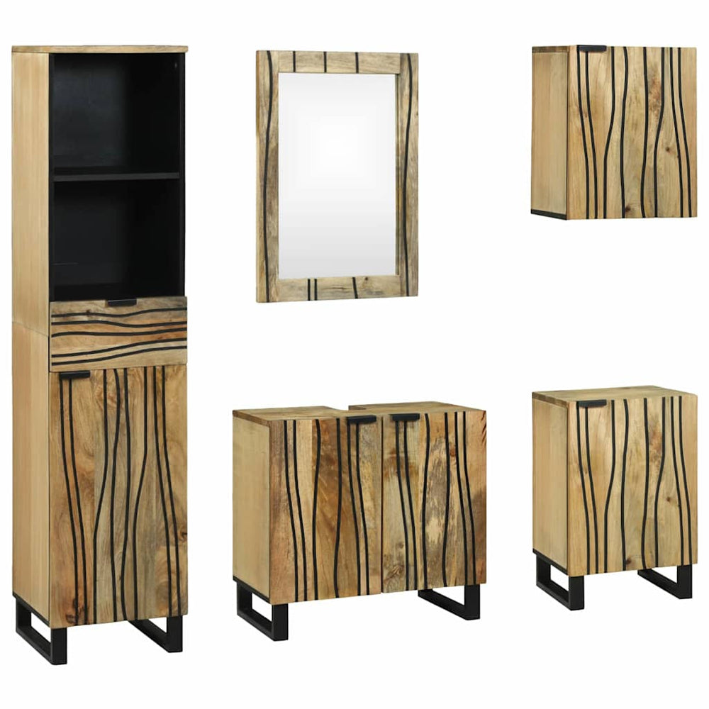 Badezimmermöbel Set Braun 5-teilig