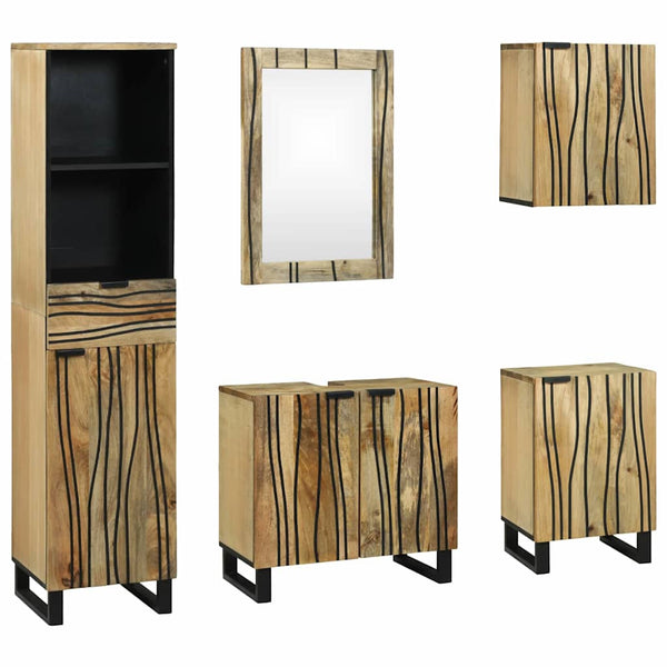 Badezimmermöbel Set Braun 5-teilig