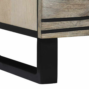 Sideboard Set Weiß Mango Massivholz 2er
