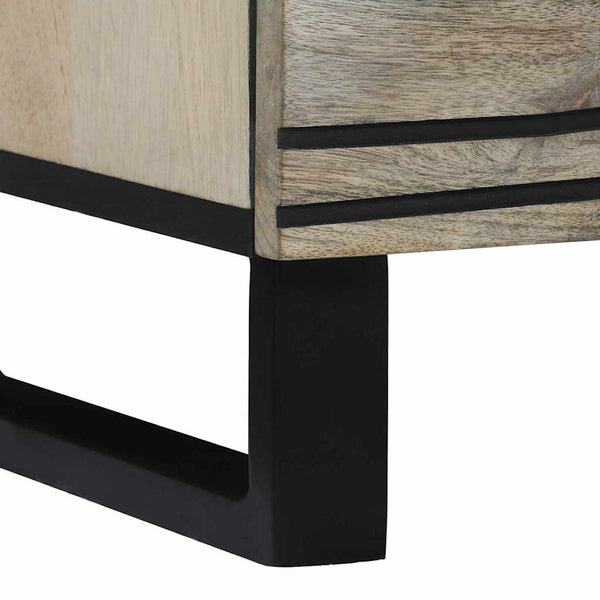 Sideboard Set Weiß Mango Massivholz 2er