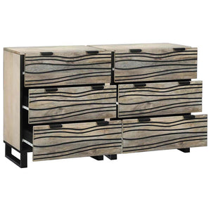 Sideboard Set Weiß Mango Massivholz 2er