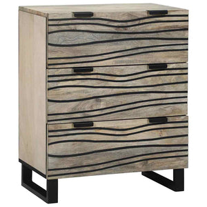 Sideboard Set Weiß Mango Massivholz 2er