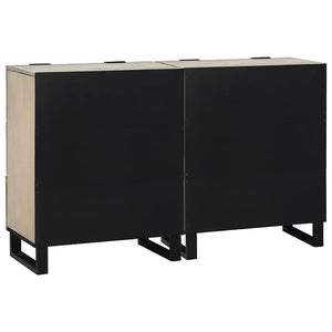 Sideboard Set Weiß Mango Massivholz 2er