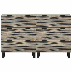 Sideboard Set Weiß Mango Massivholz 2er
