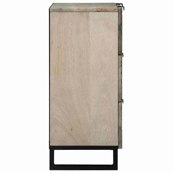 Sideboard Set Weiß Mango Massivholz 2er