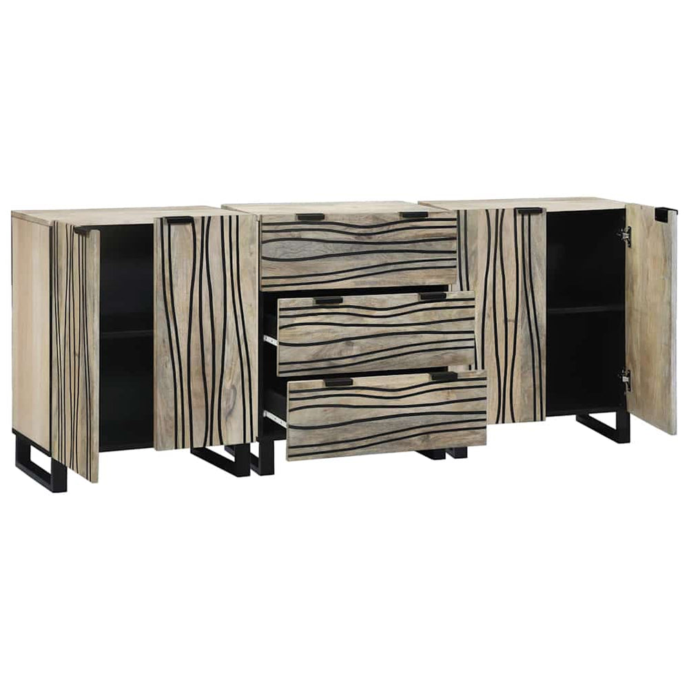 vidaXL Ensemble de meubles de salle de bain avec tiroirs 3 pcs Blanc Bois d'ingénierie