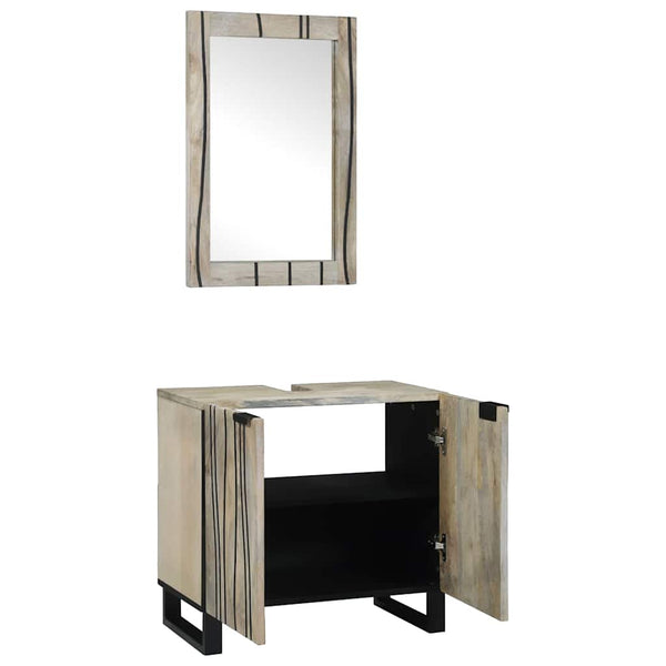 Badezimmermöbel Set Weiß mit Regal