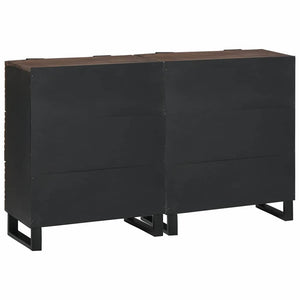 Sideboard Set 2er Walnuss Mango Massivholz