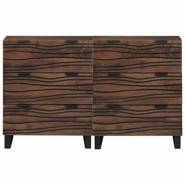 Sideboard Set 2er Walnuss Mango Massivholz