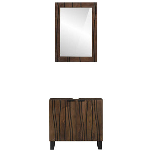 Badezimmermöbel Set mit Regal Walnussbraun