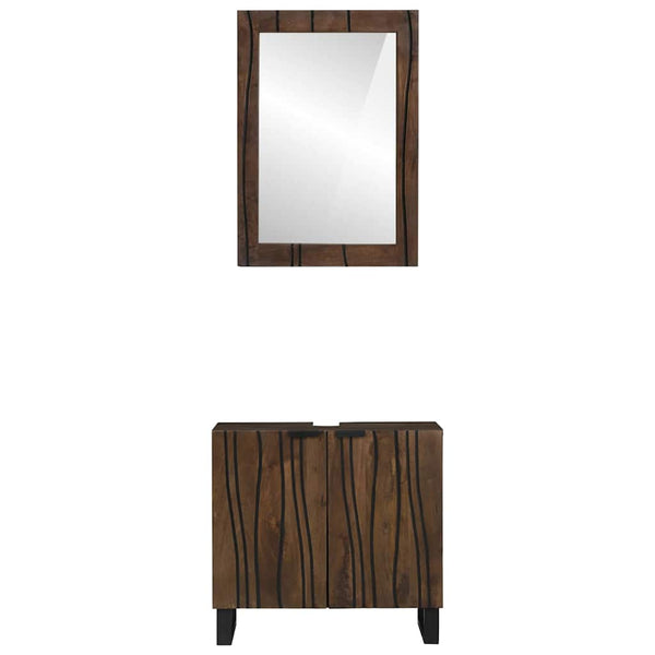 Badezimmermöbel Set mit Regal Walnussbraun