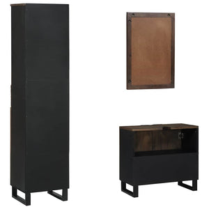 Badezimmermöbel Set Walnussbraun mit Regal