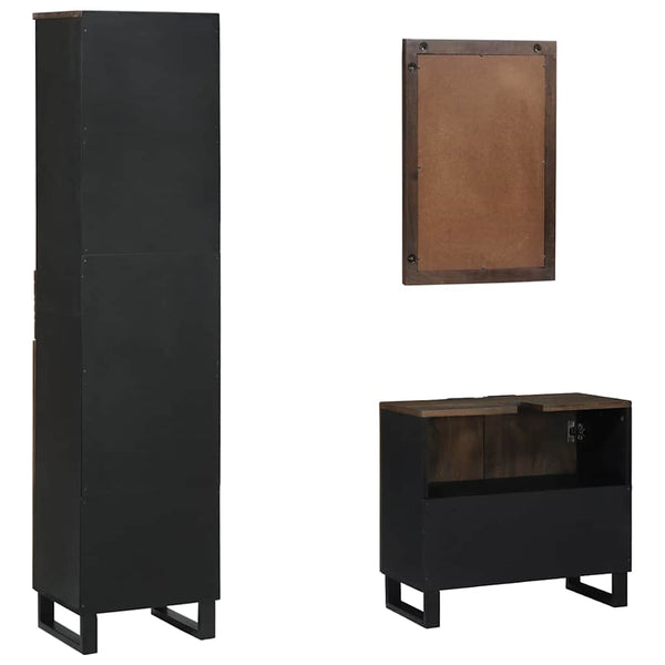 Badezimmermöbel Set Walnussbraun mit Regal