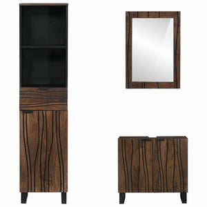 Badezimmermöbel Set Walnussbraun mit Regal