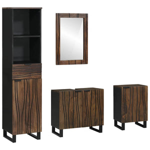 Weißes Badezimmermöbel-Set mit Schubladen, 4-teilig