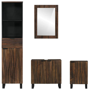 Weißes Badezimmermöbel-Set mit Schubladen, 4-teilig