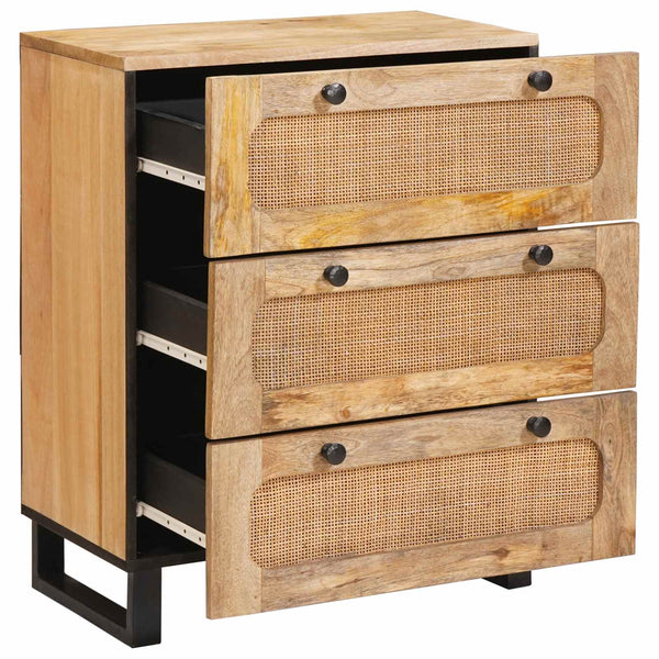 Sideboard 2er Set Braun Mango Massivholz