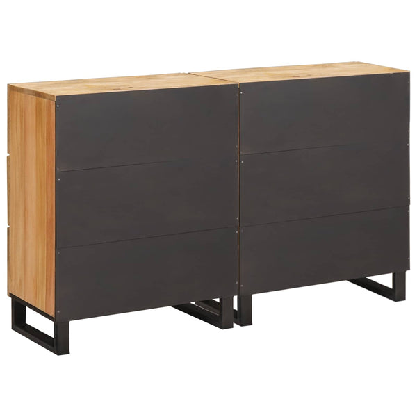 Sideboard 2er Set Braun Mango Massivholz