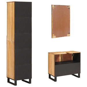 Badmöbel Set Mango Massivholz 3-teilig