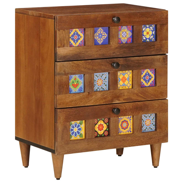 Sideboard 2er Set Walnuss Mango Massivholz