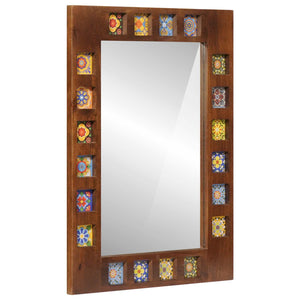 Wandmontiertes Badezimmermöbel-Set Walnuss Mango