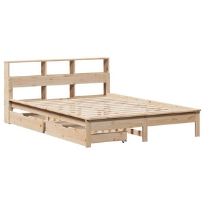 Massivholzbett 120x200 Kiefer mit Regal