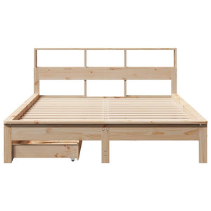 Massivholzbett 120x200 Kiefer mit Regal