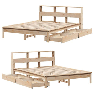 Massivholzbett 120x200 Kiefer mit Regal