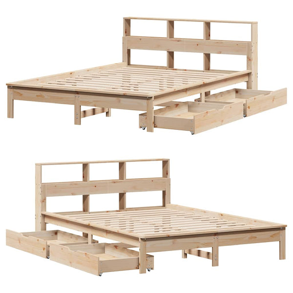 Massivholzbett 120x200 Kiefer mit Regal