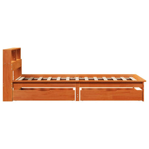 Massivholzbett mit Regal 90x200 cm