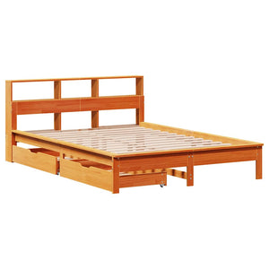 Massivholzbett mit Regal 120x190 cm
