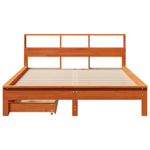 Massivholzbett mit Regal 120x190 cm